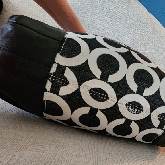 Euc Coach Peyton Op Art Black Hobo Shoulder Bag Purse - Picture 7 of 14